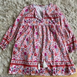 Long sleeve, thin floral dress